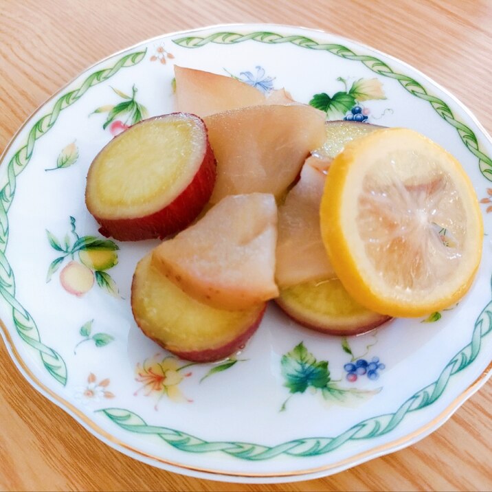 【簡単でヘルシー】さつまいもとりんごの甘煮